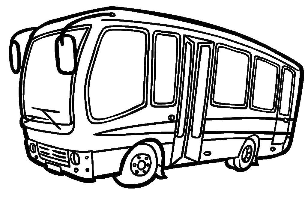Раскраска Автобус Скачать ,Транспорт, автобус,.  Распечатать 
