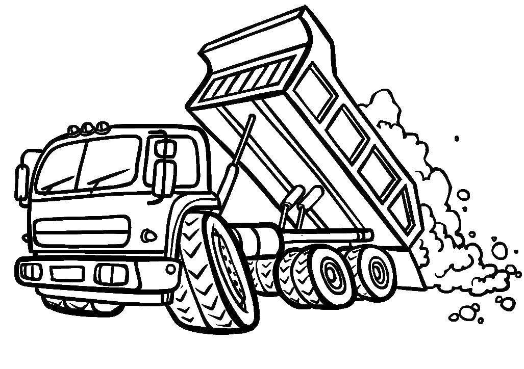 Название: Раскраска Самосвал. Категория: транспорт. Теги: Транспорт, самосвал.