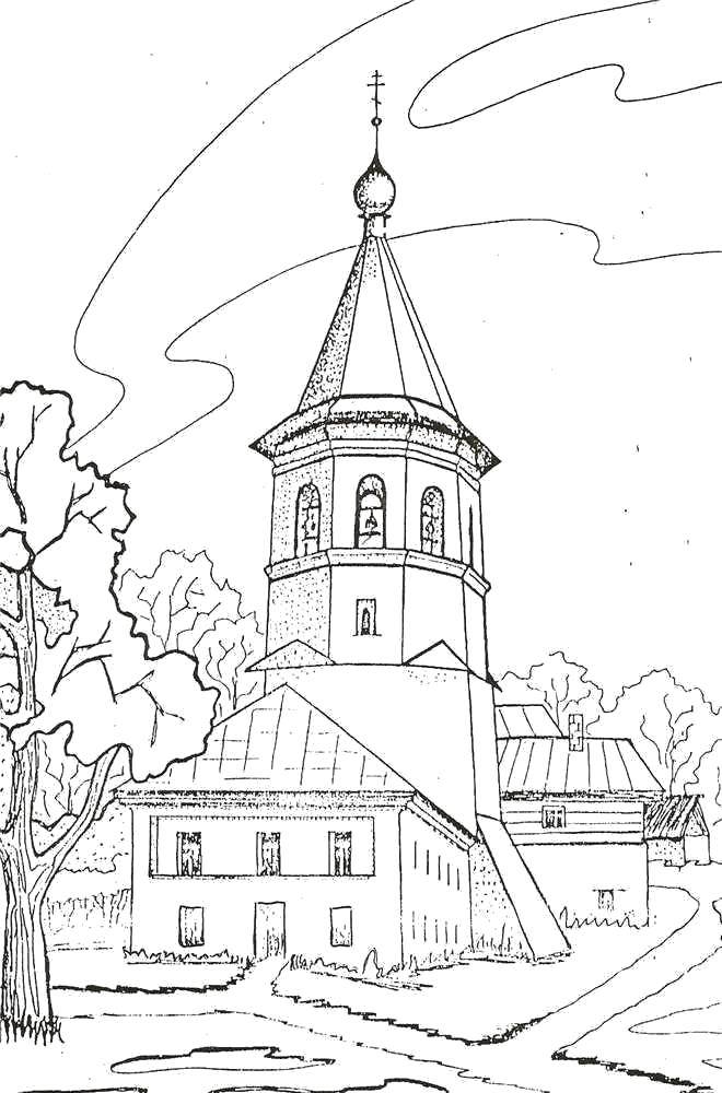 Раскраска Церковь Скачать ,Церковь,.  Распечатать 