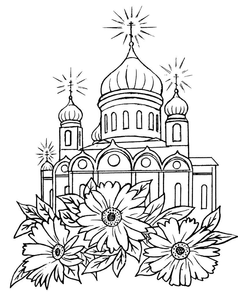 Раскраска Церковь Скачать ,Церковь,.  Распечатать 