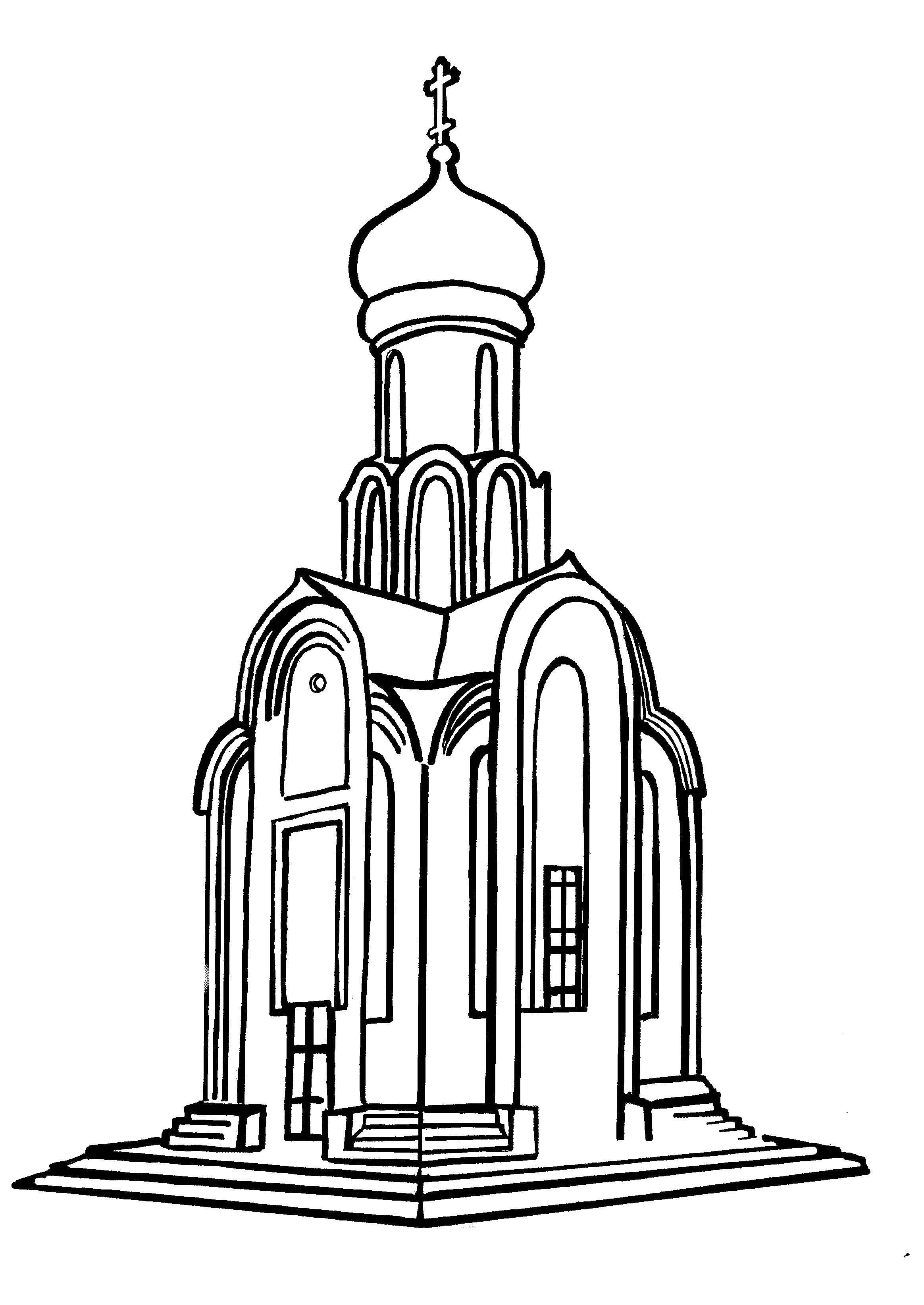 Раскраска Церковь Скачать ,Церковь,.  Распечатать 