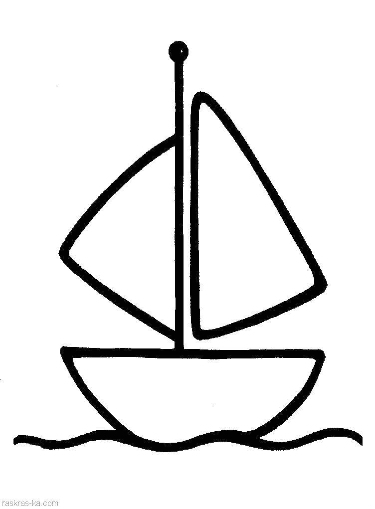 Раскраска Корабль Скачать ,корабль, море,.  Распечатать 
