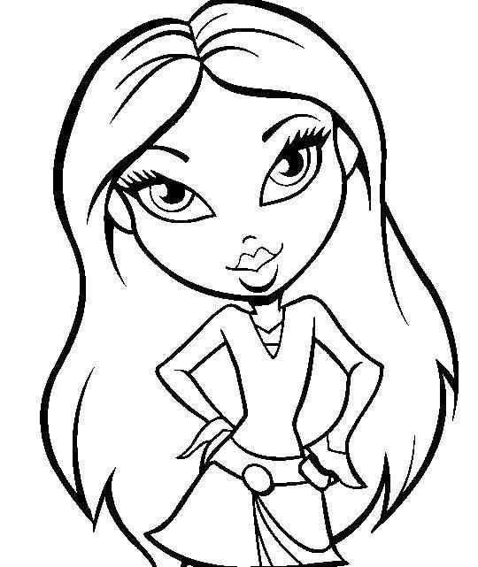 Название: Раскраска Кукла из bratz . Категория: раскраски для девочек. Теги: Кукла, Bratz .