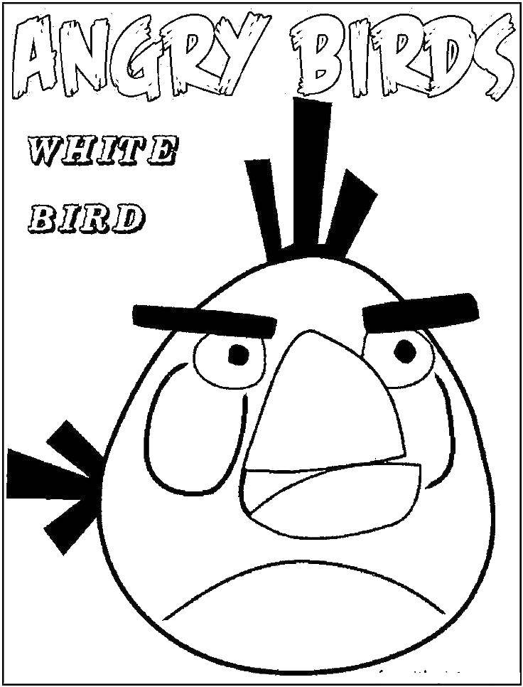 Раскраска Птичка из angry birds  Скачать ,Игры, Angry Birds ,.  Распечатать 