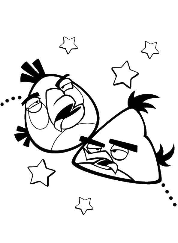 Раскраска Птички из angry birds  Скачать ,Игры, Angry Birds ,.  Распечатать 