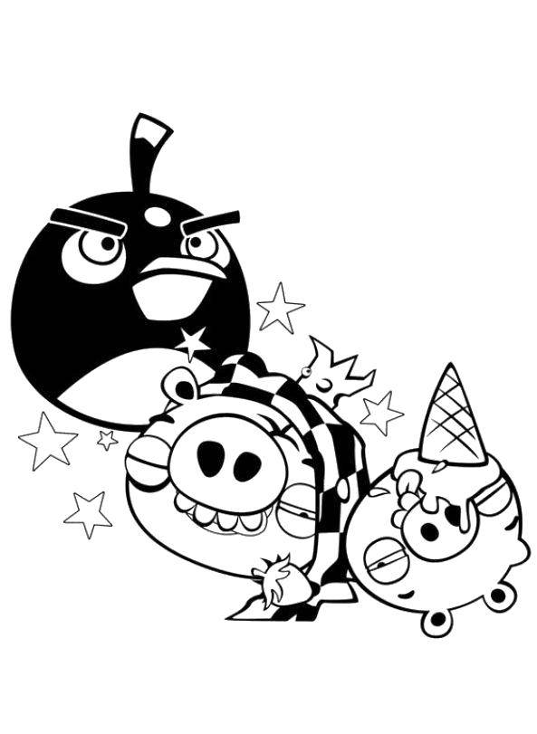 Раскраска  angry birds  Скачать ,Игры, Angry Birds ,.  Распечатать 