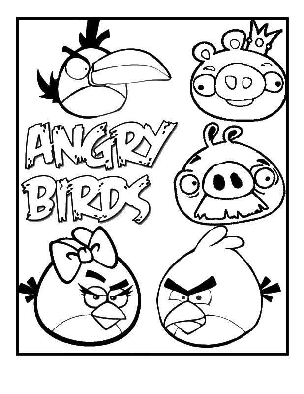 Раскраска  angry birds  Скачать ,Игры, Angry Birds ,.  Распечатать 