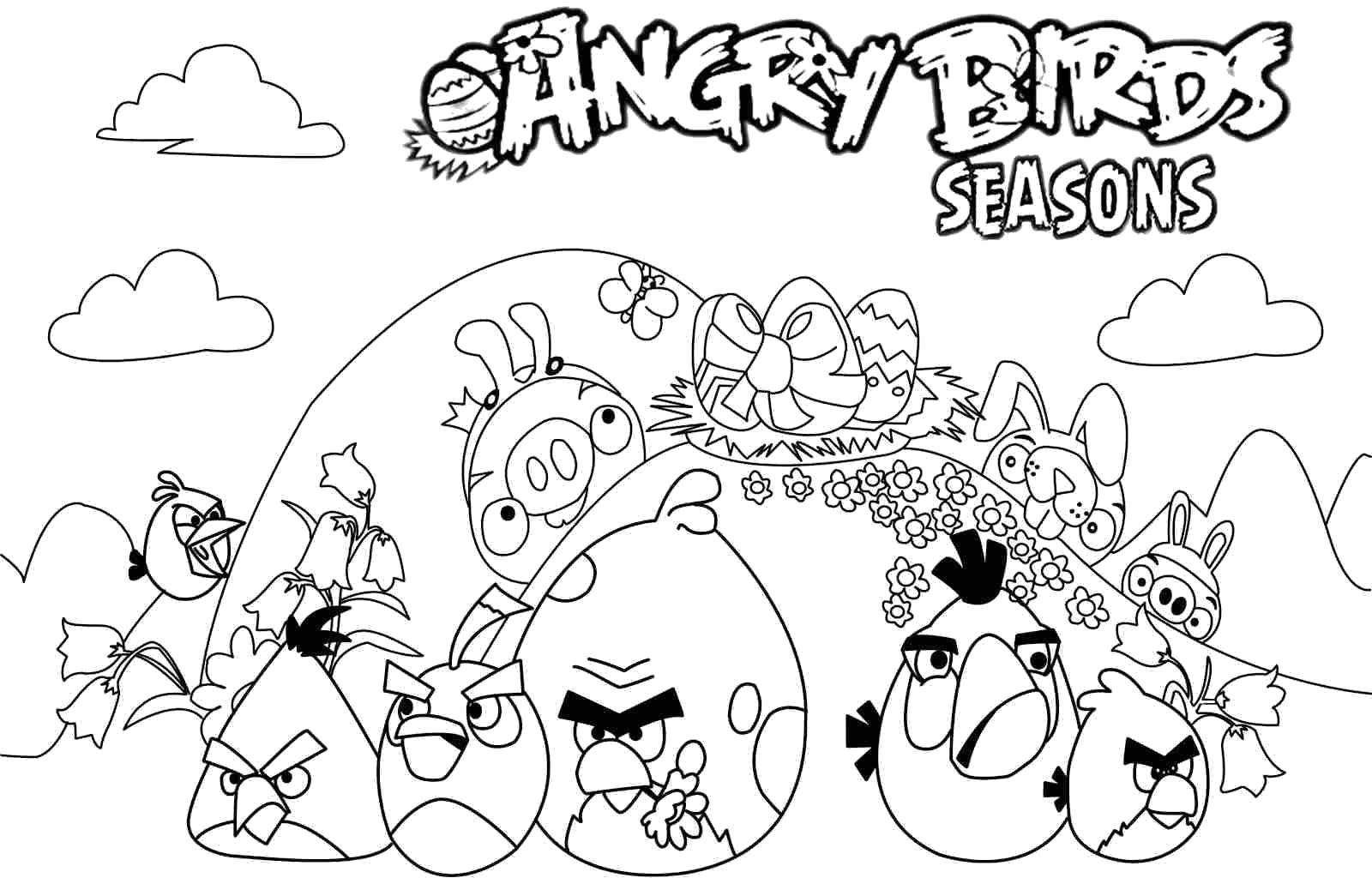 Раскраска  angry birds  Скачать ,Игры, Angry Birds ,.  Распечатать 