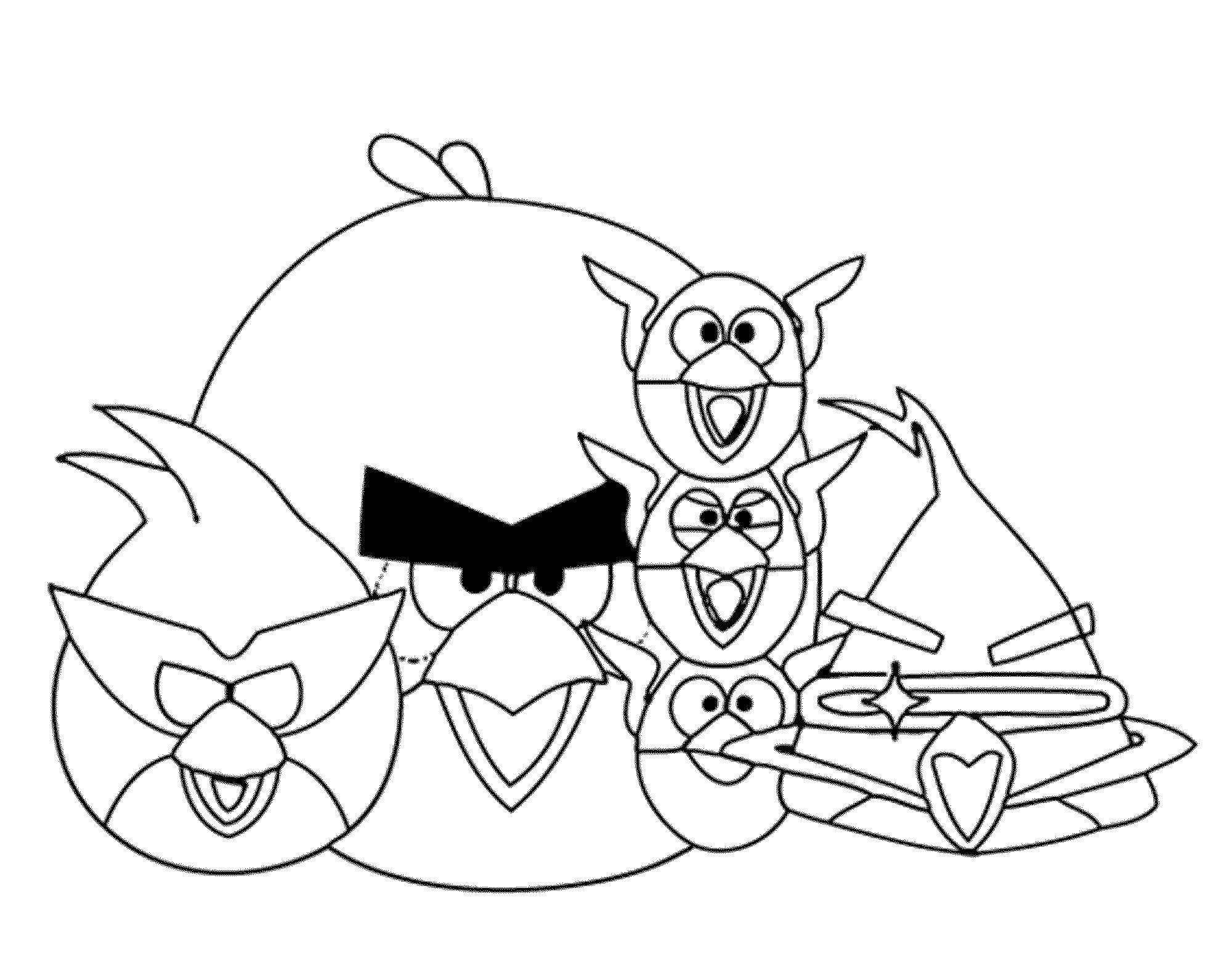 Название: Раскраска Птички в космосе. Категория: angry birds. Теги: Игры, Angry Birds .