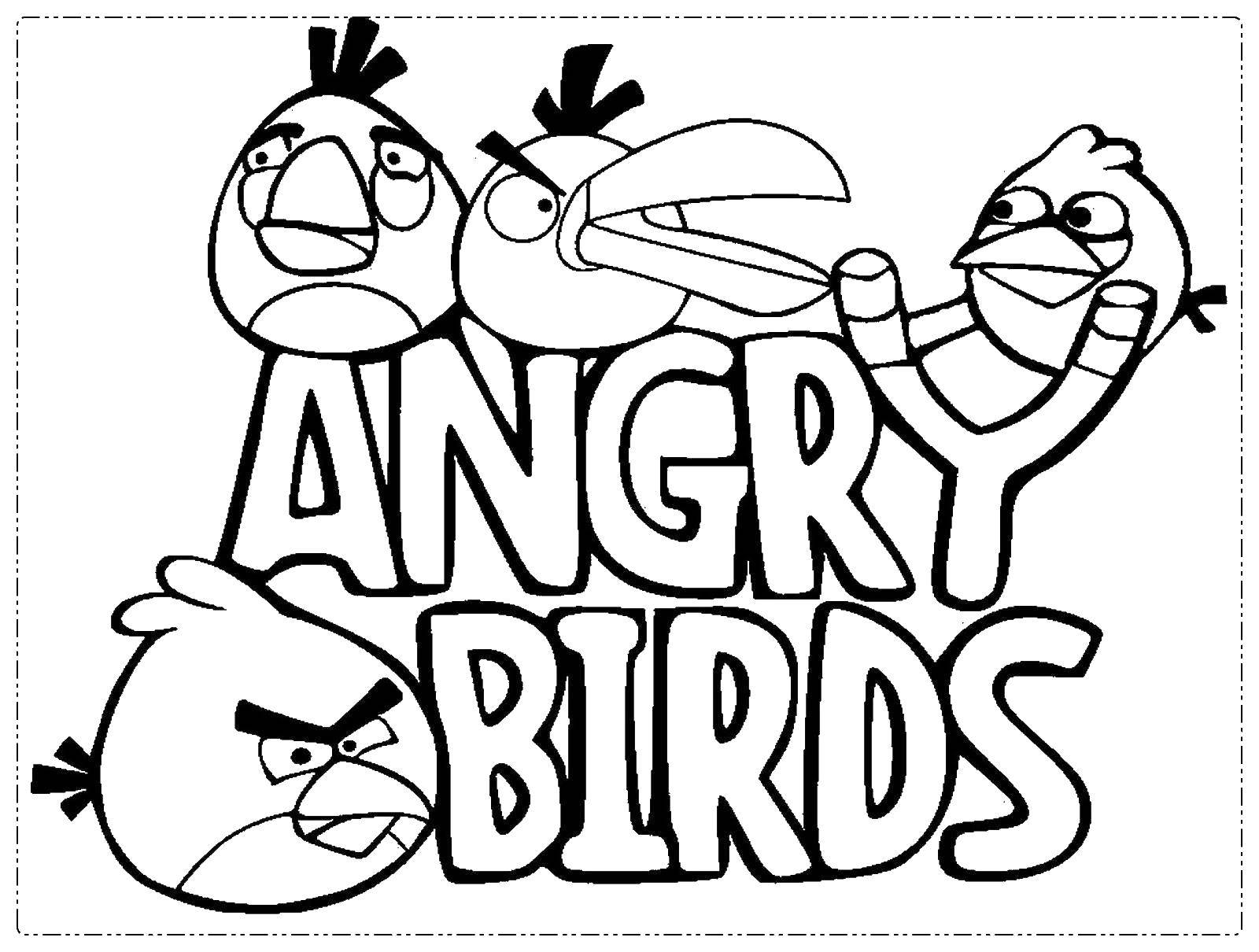 Раскраска angry birds Скачать .  Распечатать 