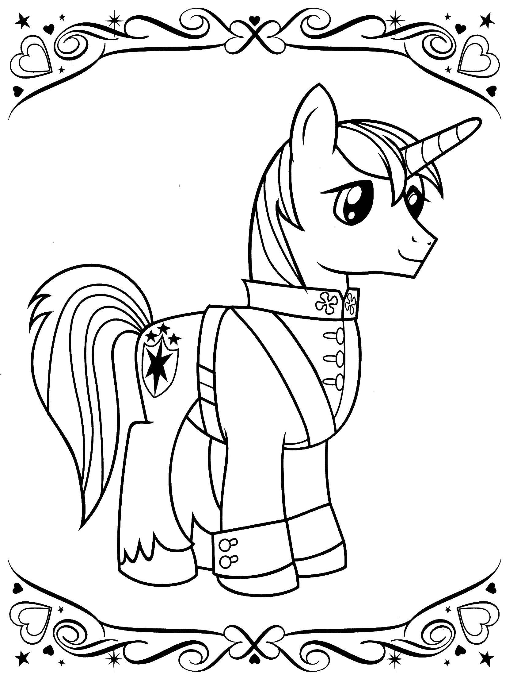 Раскраска Пони единорог Скачать ,Пони, My little pony ,.  Распечатать 