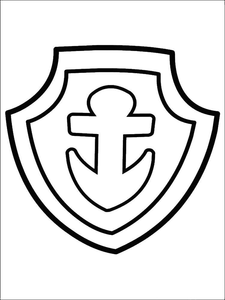Название: Раскраска Знак рокки. Категория: щенячий патруль. Теги: Рокки, щенячий патруль.