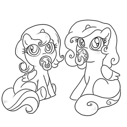 Название: Раскраска Малышки пони. Категория: Пони. Теги: Пони, My little pony .