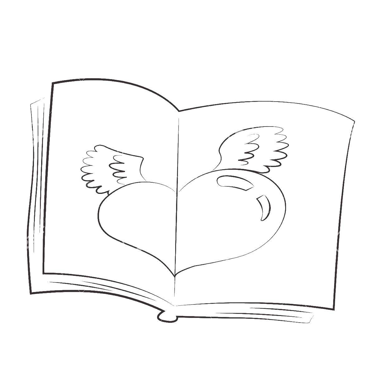 Название: Раскраска Книжка с рисунком. Категория: книги. Теги: рисунок, книжка.