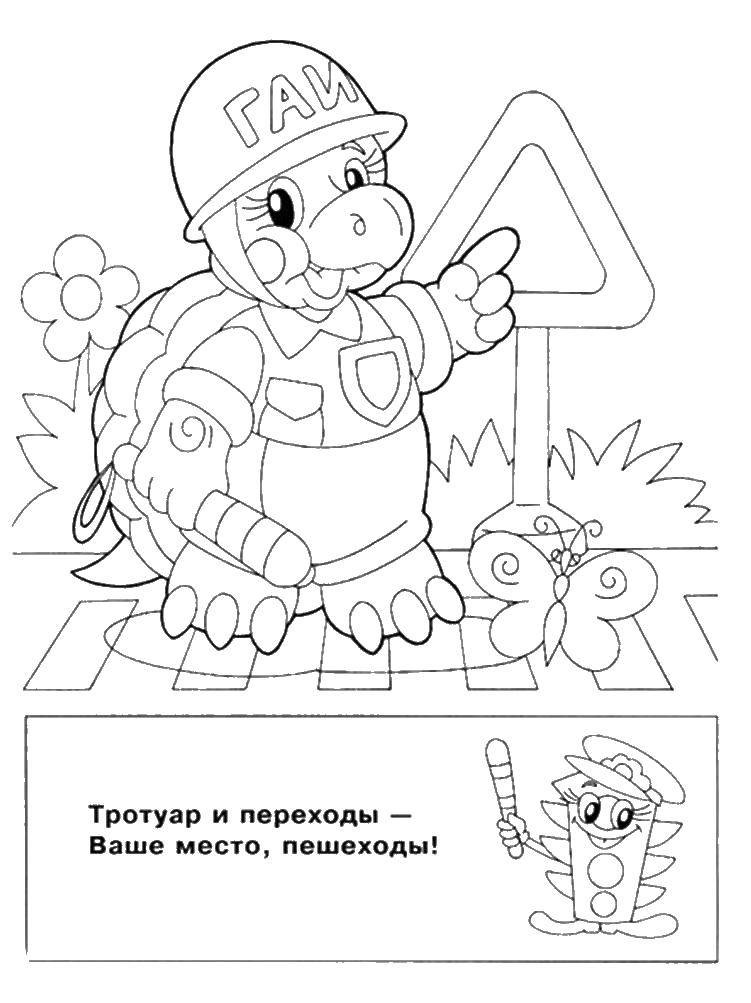 Название: Раскраска Тротуар и переходы место ваше пешеходы. Категория: правила дорожного движения. Теги: пешеходный переход.