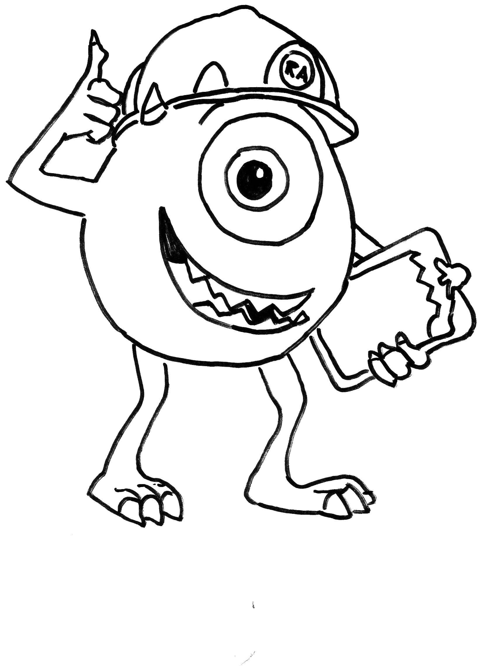 Название: Раскраска Майк вазовский. Категория: раскраски корпорация монстров. Теги: Майк Вазовский, корпорация монстров.