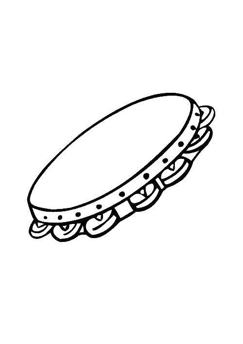Раскраска Бубен Скачать ,Музыка, инструмент, музыкант, ноты,.  Распечатать 