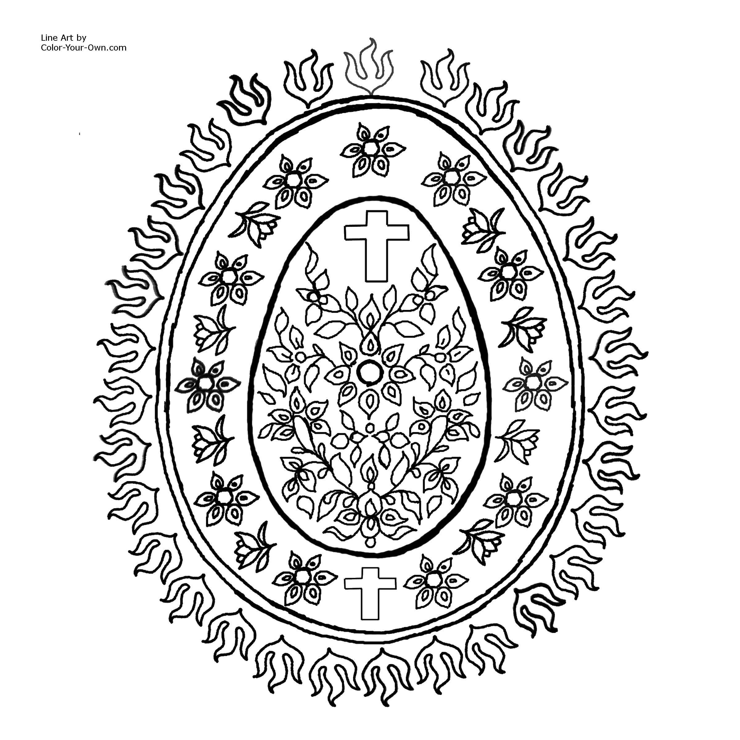 Раскраска Пасха и крест Скачать ,пасха,.  Распечатать 