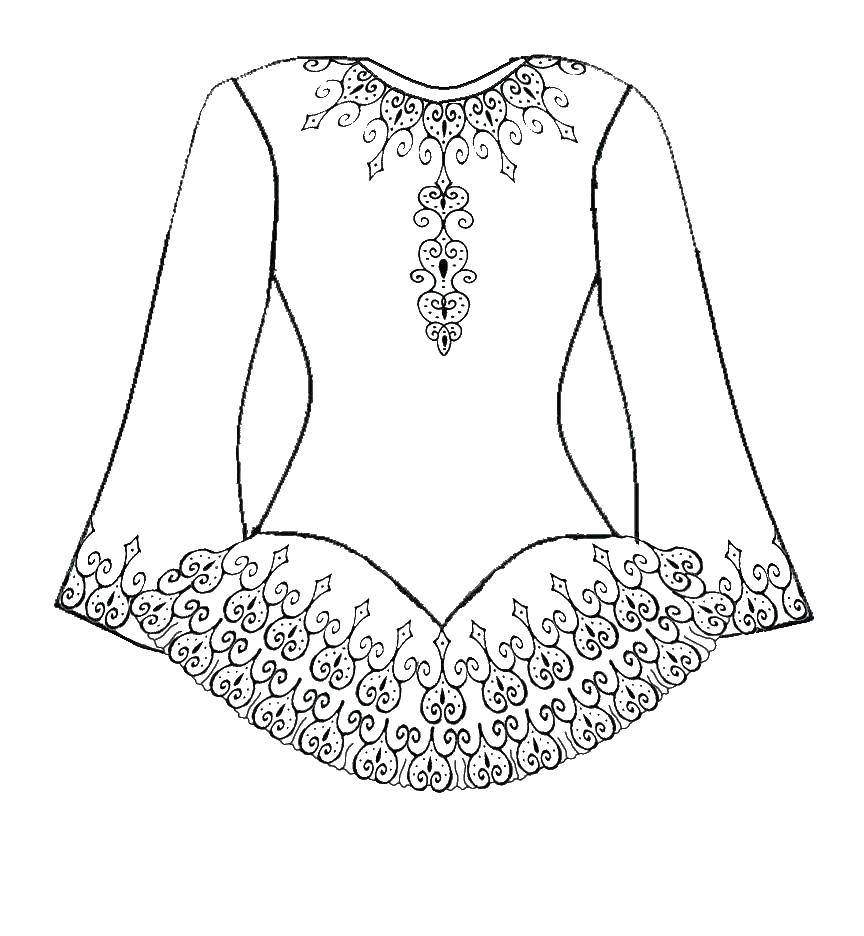 Раскраска Национальная кофта Скачать ,Одежда, кофта,.  Распечатать 
