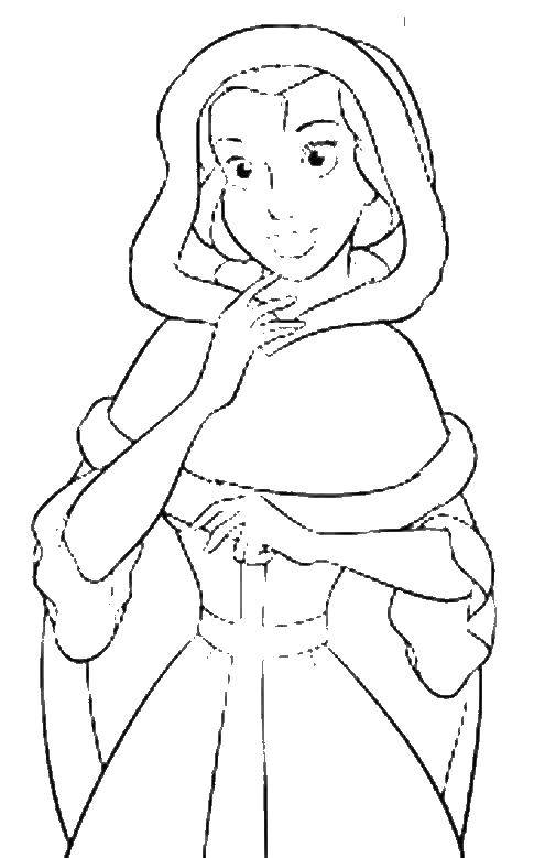 Раскраска Красавица белл Скачать ,Белл, красавица,.  Распечатать 