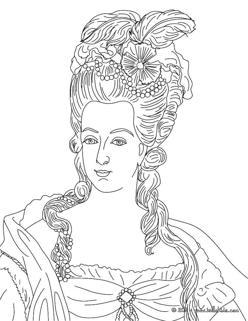 Раскраска Королева Скачать ,королева, платье, королевство,.  Распечатать 