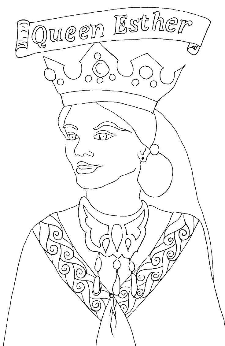 Раскраска Королева Скачать ,королева, корона,.  Распечатать 