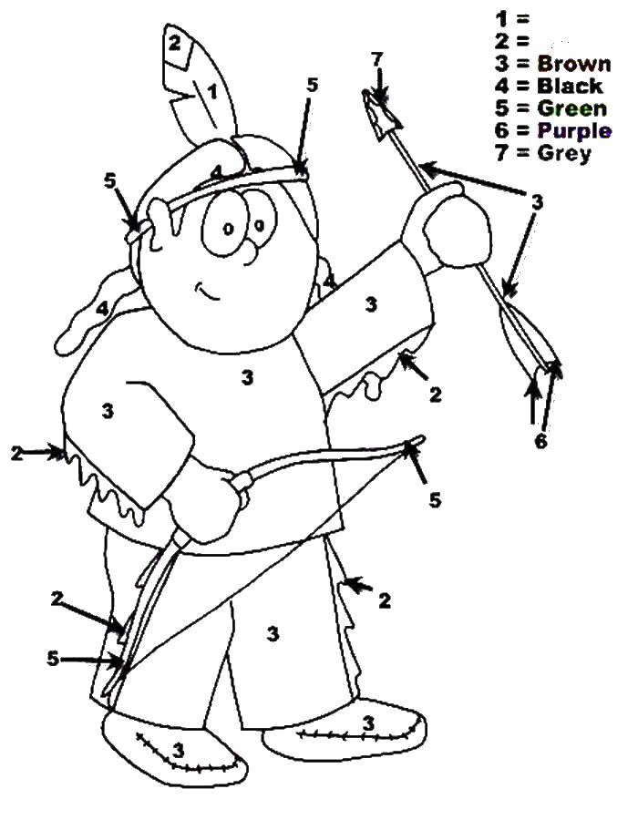 Название: Раскраска Индеец. Категория: Люди. Теги: индеец.