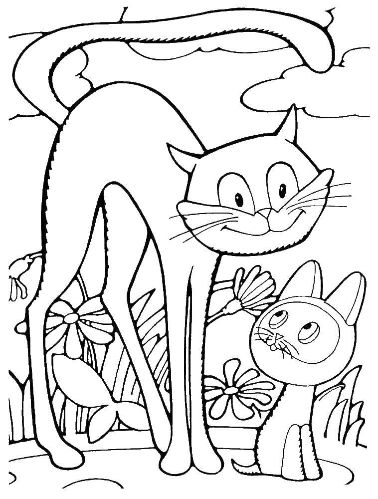 Раскраска Котенок по имени гав Скачать ,котенок гав, кошка, мультик,.  Распечатать 
