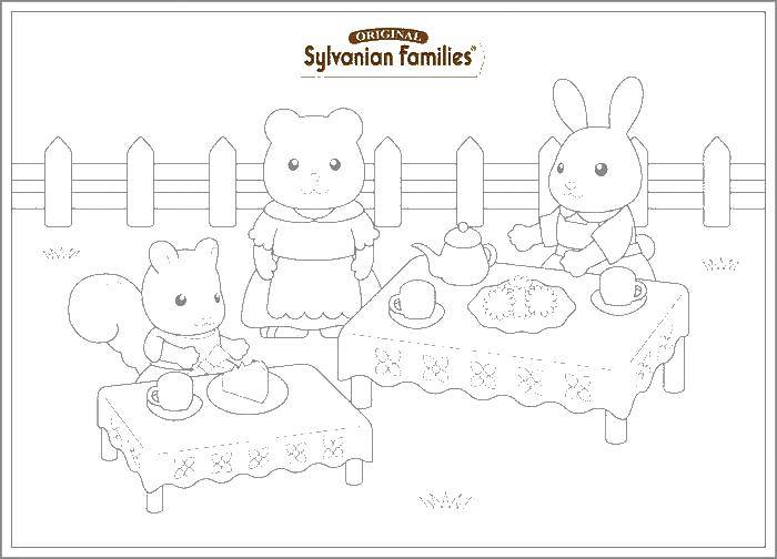 Название: Раскраска Сильвания фэмили на пикнике. Категория: сильвания фэмили. Теги: сильвания фэмили.
