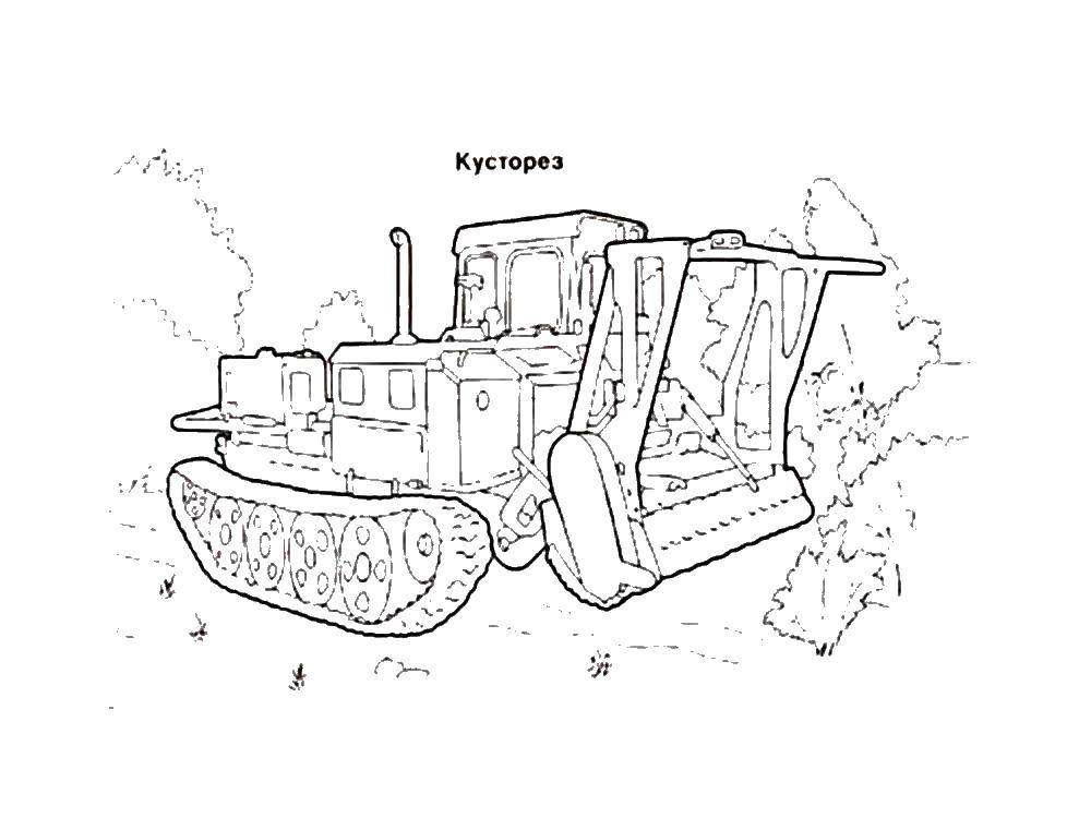 Раскраска Кусторез Скачать ,Стройка,.  Распечатать 