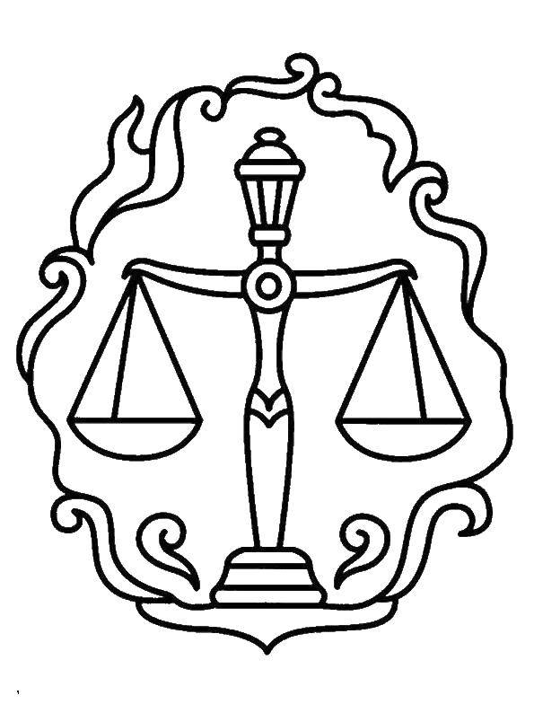 Раскраска Весы Скачать ,предметы, весы,.  Распечатать 