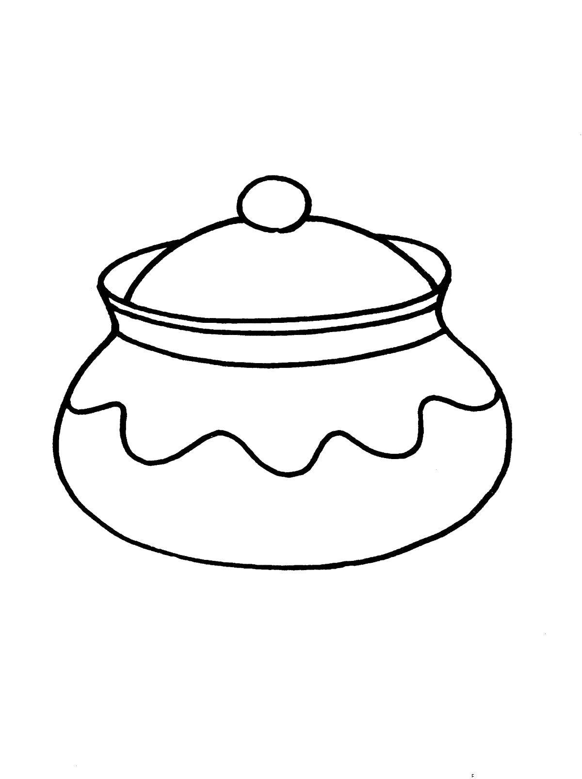 Раскраска Сахарница Скачать ,Посуда, столовые приборы,.  Распечатать 