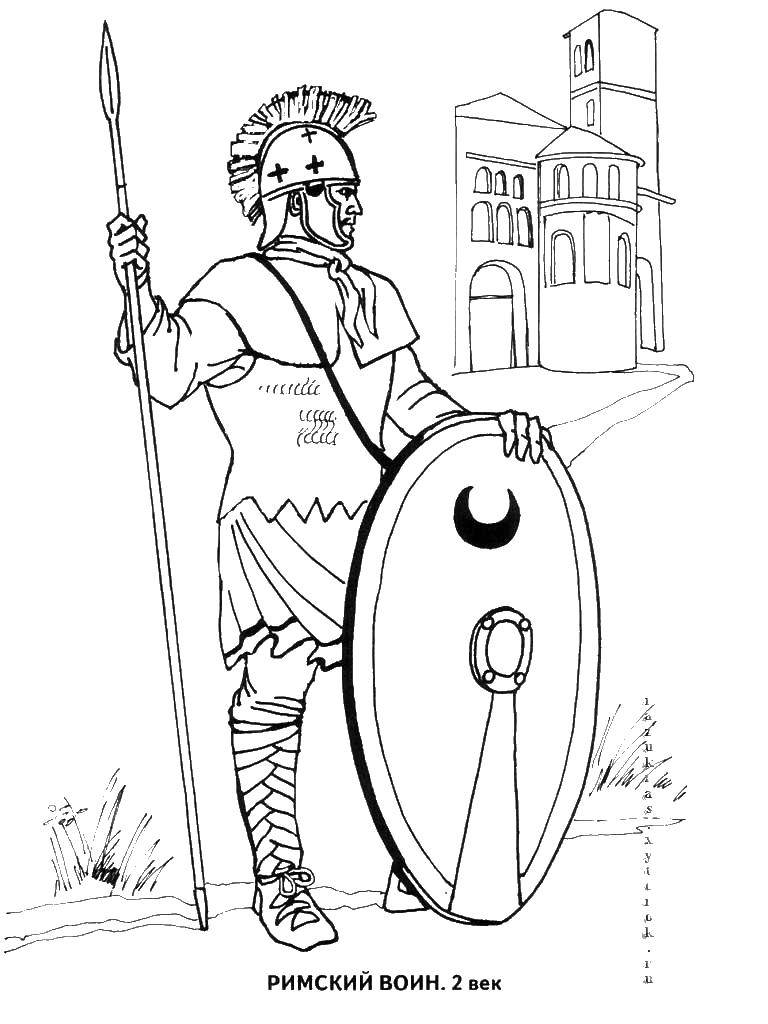 Раскраска Триарий Скачать ,народы, Рим, воин,.  Распечатать 