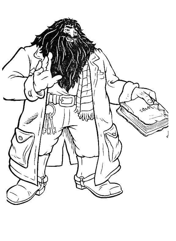 Название: Раскраска Хагрид. Категория: гарри поттер. Теги: фильмы, Гарри Поттер, Хагрид.