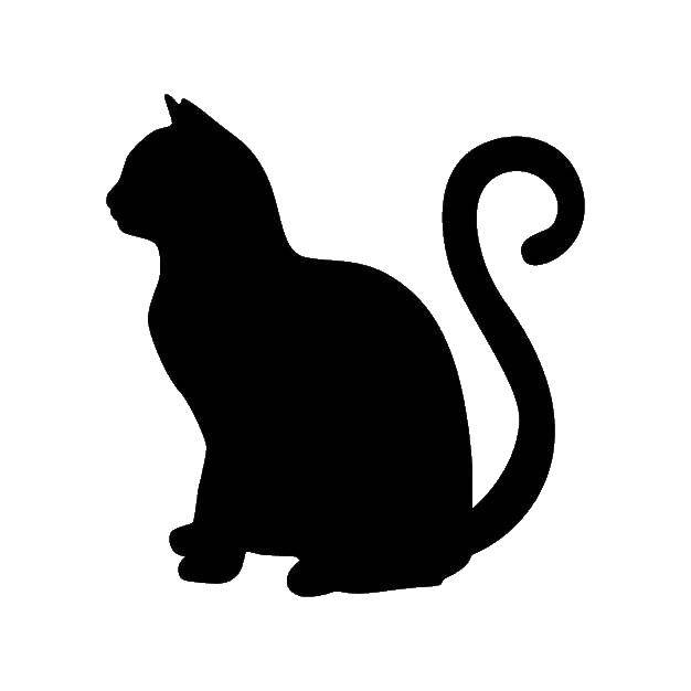 Название: Раскраска Контур кошки. Категория: Контур кошки для вырезания. Теги: контур, кошка.