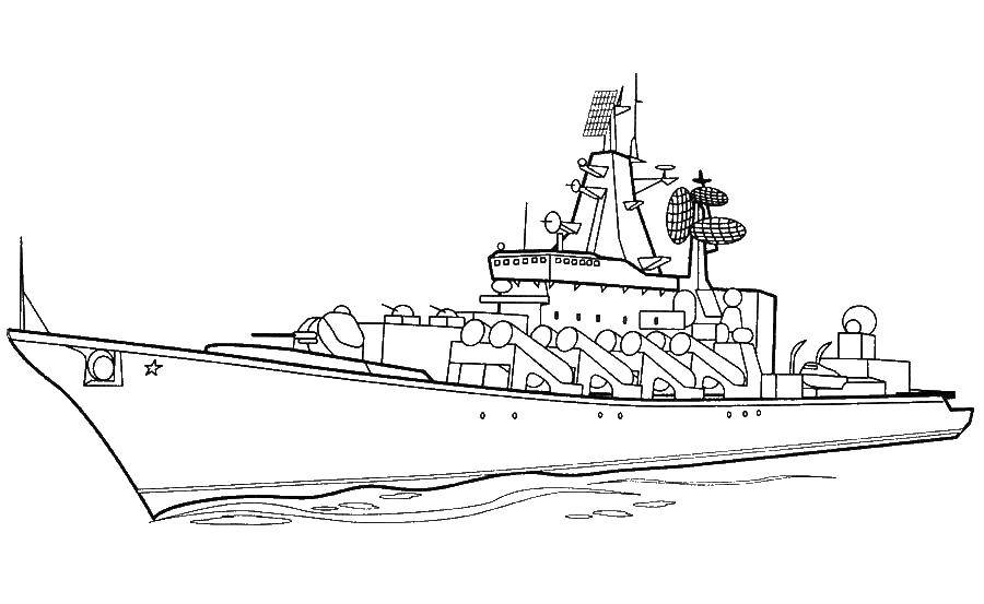 Название: Раскраска Корабль. Категория: Корабли. Теги: корабль, море.