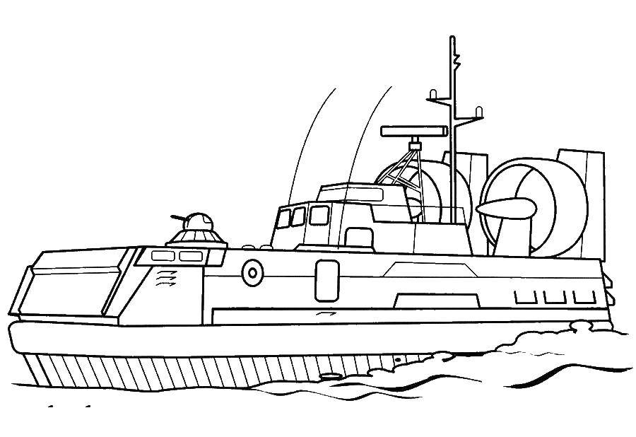 Раскраска Корабль Скачать ,корабль, военное, пушки,.  Распечатать 