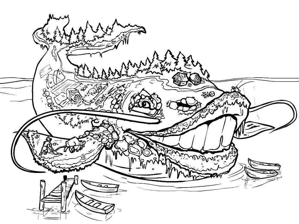Раскраска Кит Скачать ,море, морские обитатели, морские жители, кит,.  Распечатать 