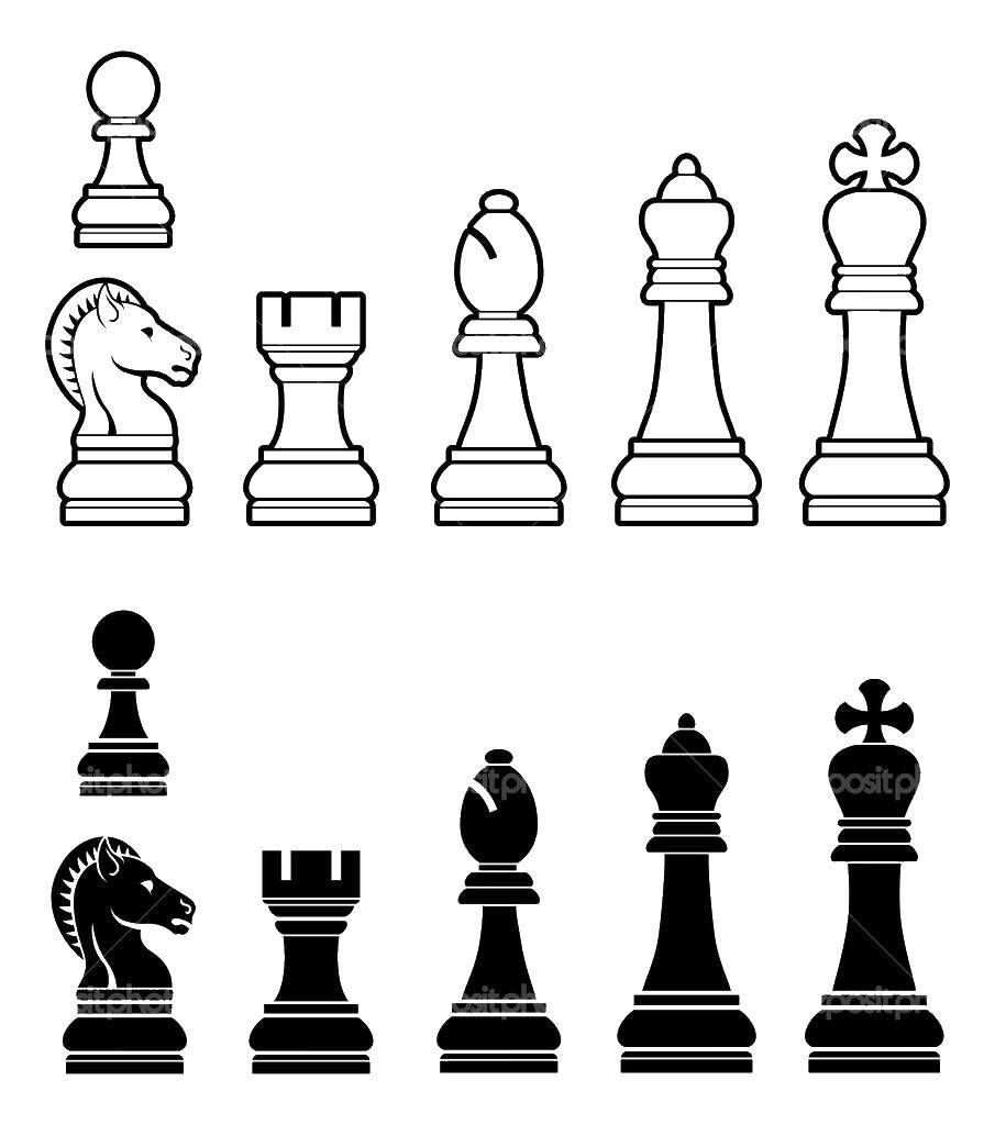 Раскраска Шахматы Скачать ,шахматы, игра, фигуры,.  Распечатать 