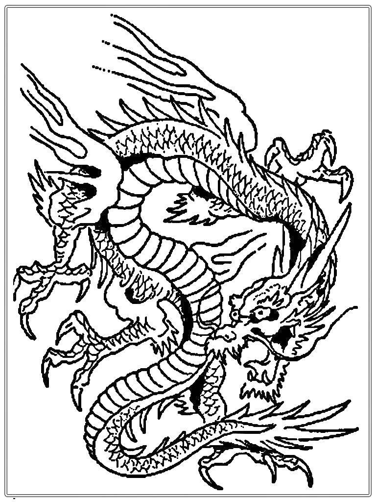 Название: Раскраска Дракон. Категория: Драконы. Теги: дракон.