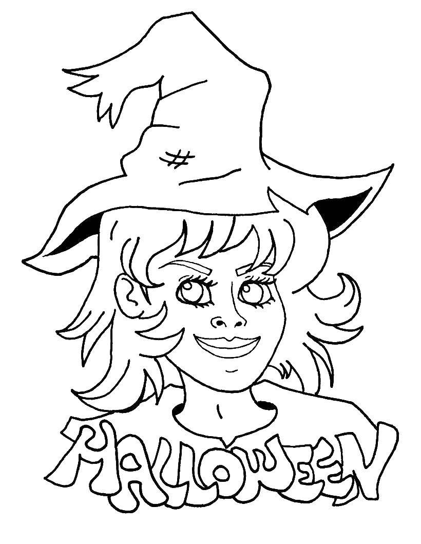 Название: Раскраска Ведьма на хэллоуин. Категория: ведьма. Теги: ведьма, хэллоуин.