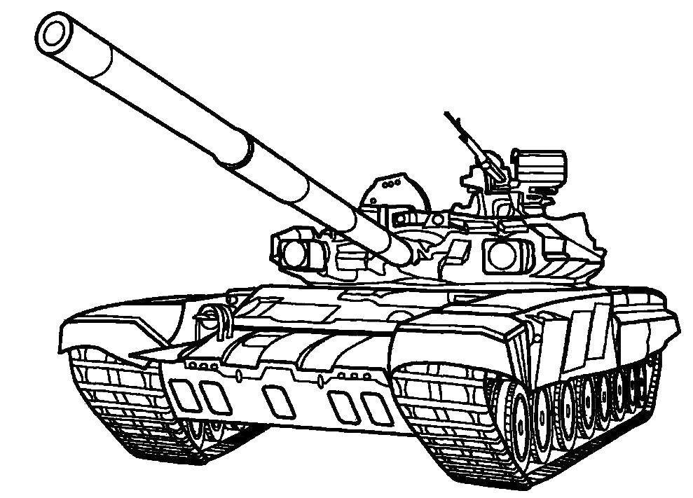 Раскраска Танк Скачать ,Военное, машины, танк, оружие,.  Распечатать 