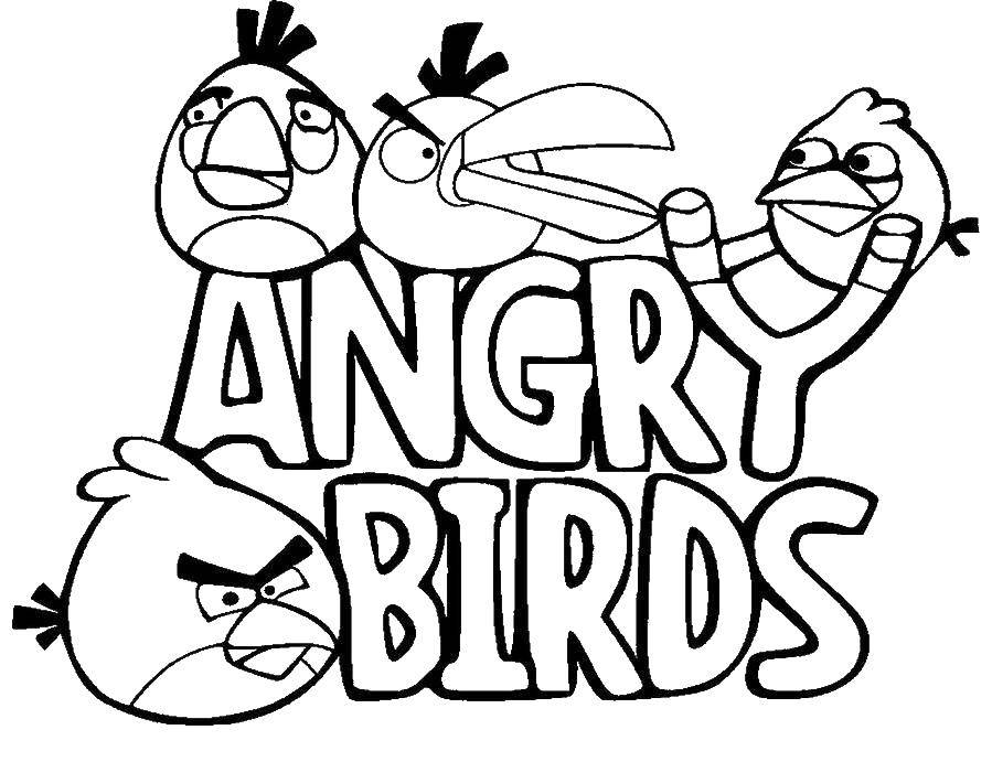 Раскраска Angry birds Скачать ,Игры, Angry Birds ,.  Распечатать 