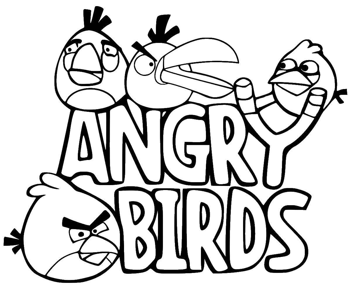 Раскраска Angry birds Скачать ,Игры, Angry Birds ,.  Распечатать 