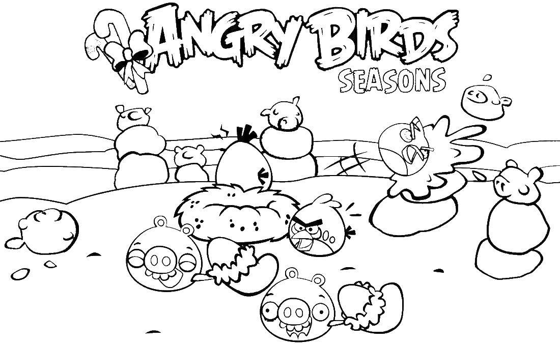 Раскраска Angry birds Скачать ,Игры, Angry Birds ,.  Распечатать 