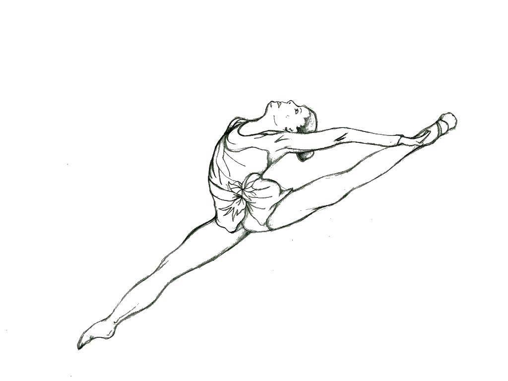 Раскраска Гимнастика Скачать ,Спорт, гимнастика,.  Распечатать 