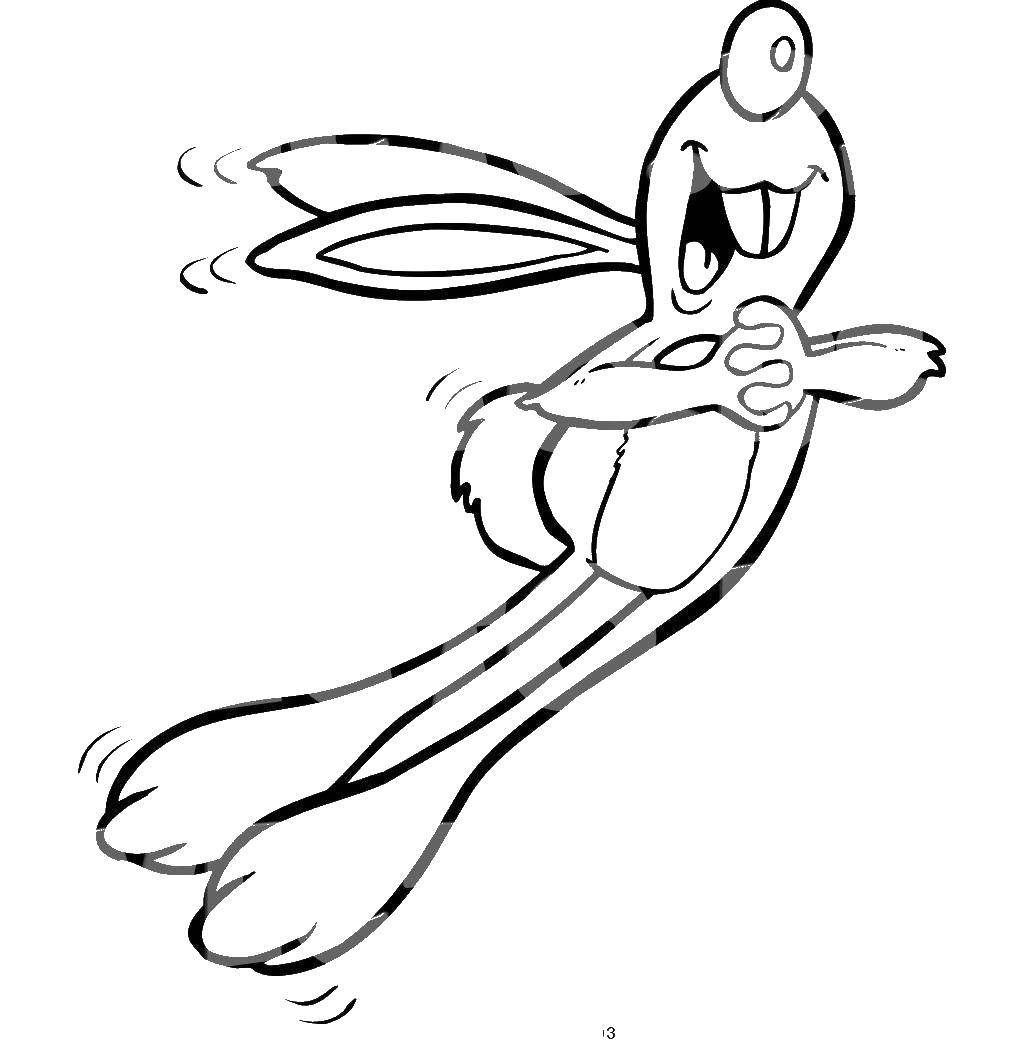 Название: Раскраска Кролик мечтает. Категория: кролик. Теги: кролик, заяц.