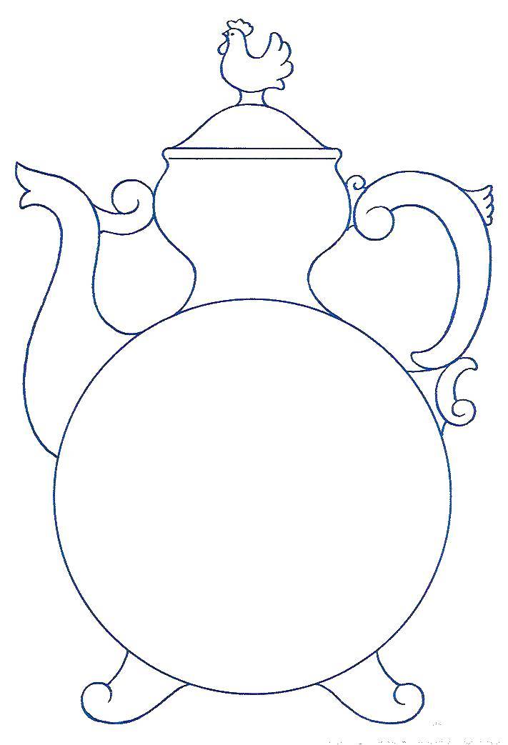 Раскраска Чайник Скачать ,чайник,.  Распечатать 
