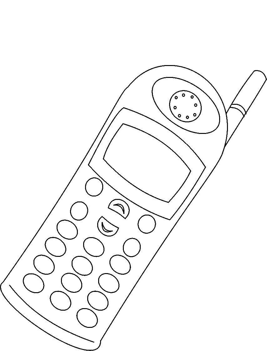 Название: Раскраска Мобильный телефон. Категория: телефон. Теги: Техника.