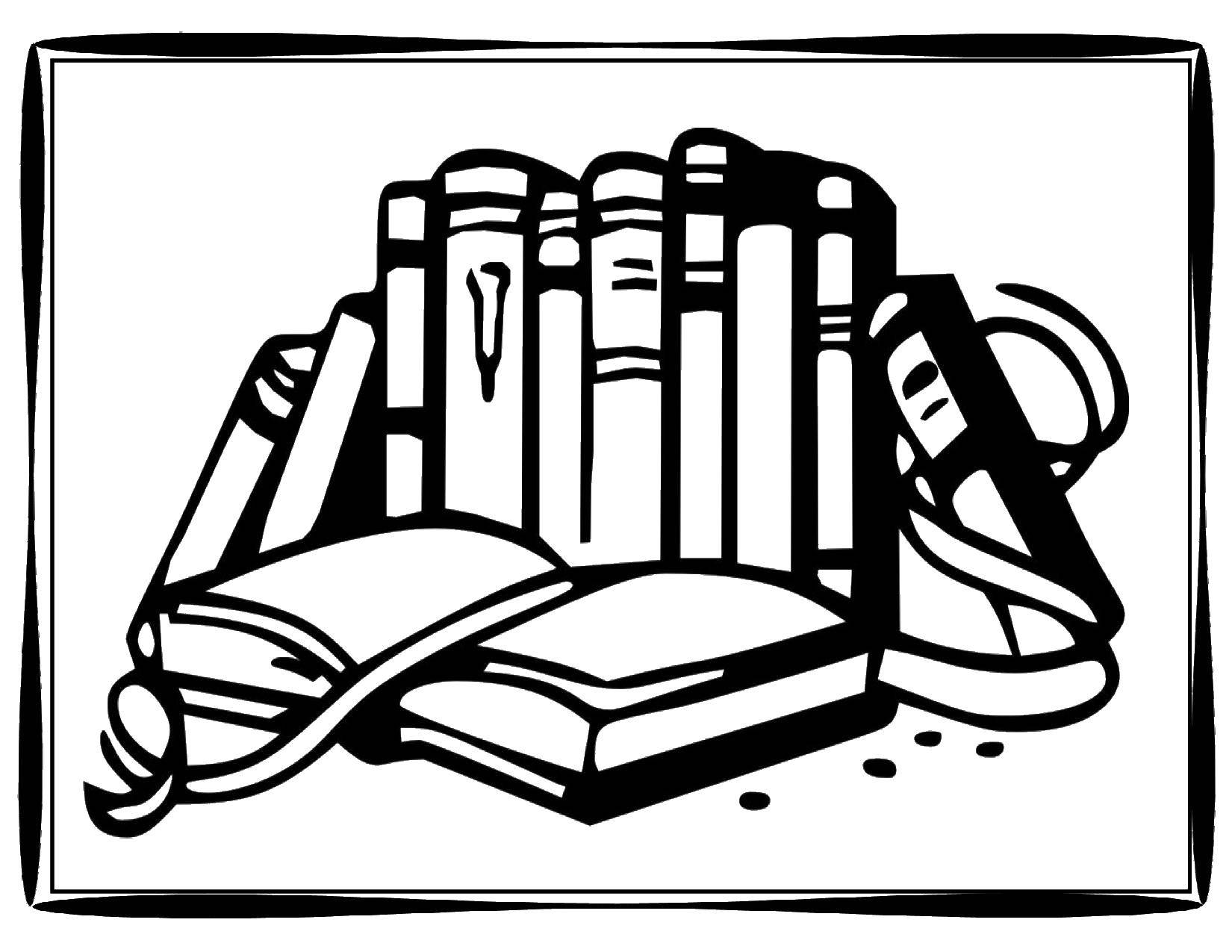 Название: Раскраска Книги. Категория: книги. Теги: книги.